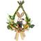 22" Green & Orange Farmer Bunny Moss Vines Teardrop Easter Wreath